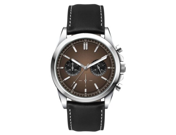 Chrono Unisex Watch, Leather Strap - Image 3