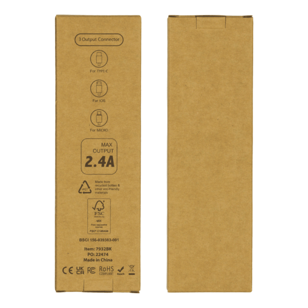 16.5cm Recycled 6 in 1 Charging cable - Image 4