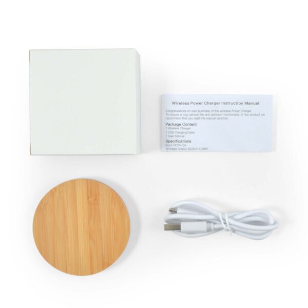 Arc Round Bamboo Wireless Charger - Image 6