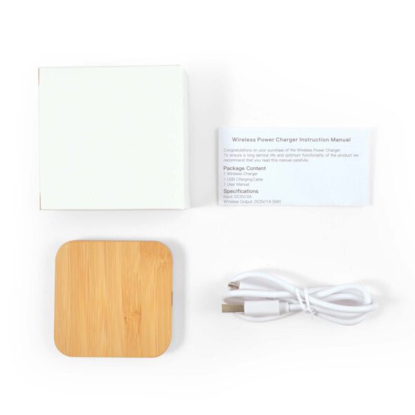 Arc Square Bamboo Wireless Charger - Image 3