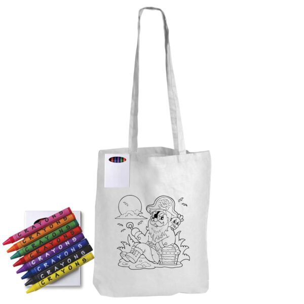 Colouring Long Handle Cotton Bag & Crayons - Image 7