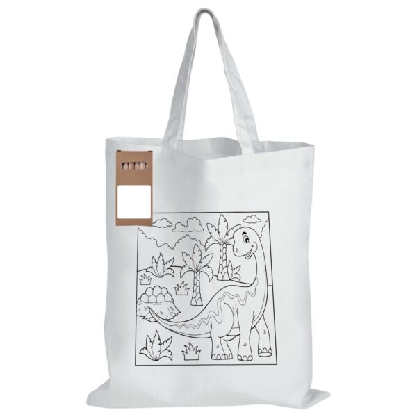 Colouring Short Handle Cotton Bag & Pencils - Image 5