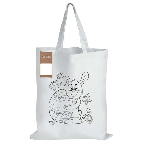 Colouring Short Handle Cotton Bag & Pencils - Image 6