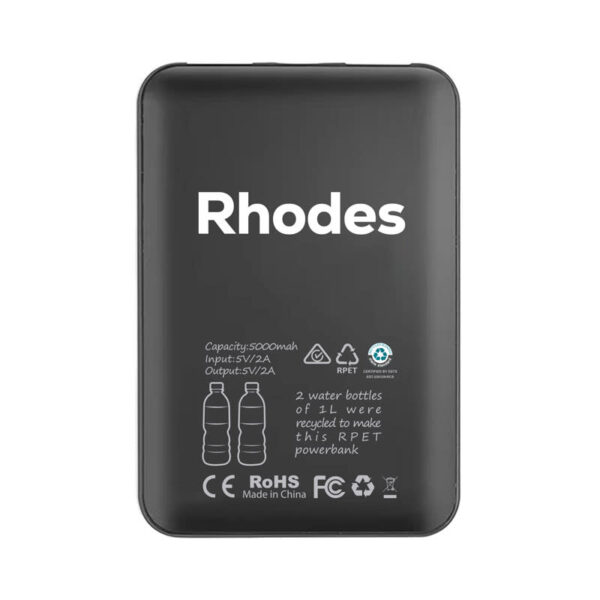 Rhodes Eco Power Bank 5000 mAh - RPET (Stock) - Image 9