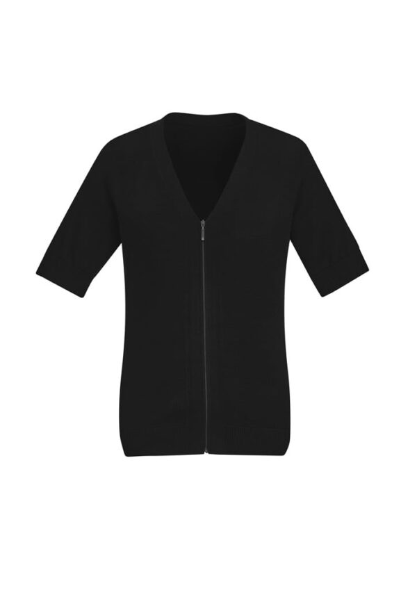 Womens Zip Front Short Sleeve Knit Cardigan - Image 16