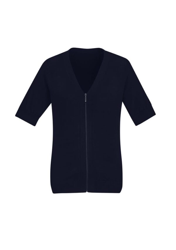 Womens Zip Front Short Sleeve Knit Cardigan - Image 13