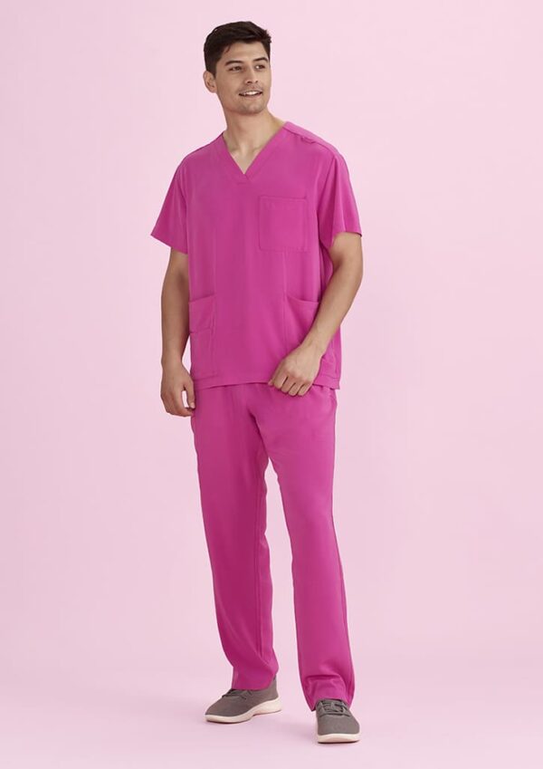 Unisex Pink V-Neck Scrub Pant - Image 2