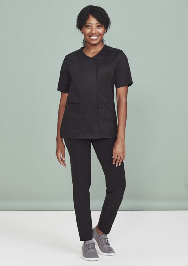 Womens Parks Zip Front Crossover Scrub Top - Image 3