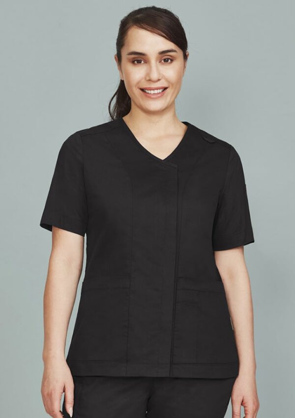 Womens Parks Zip Front Crossover Scrub Top - Image 6