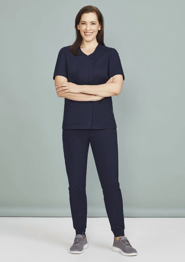 Womens Parks Zip Front Crossover Scrub Top - Image 10