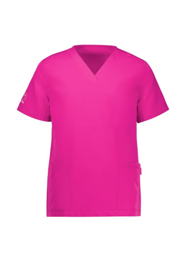 Womens Pink V-Neck Scrub Top - Image 9