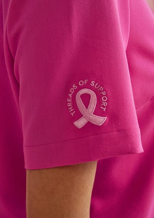 Womens Pink V-Neck Scrub Top - Image 6
