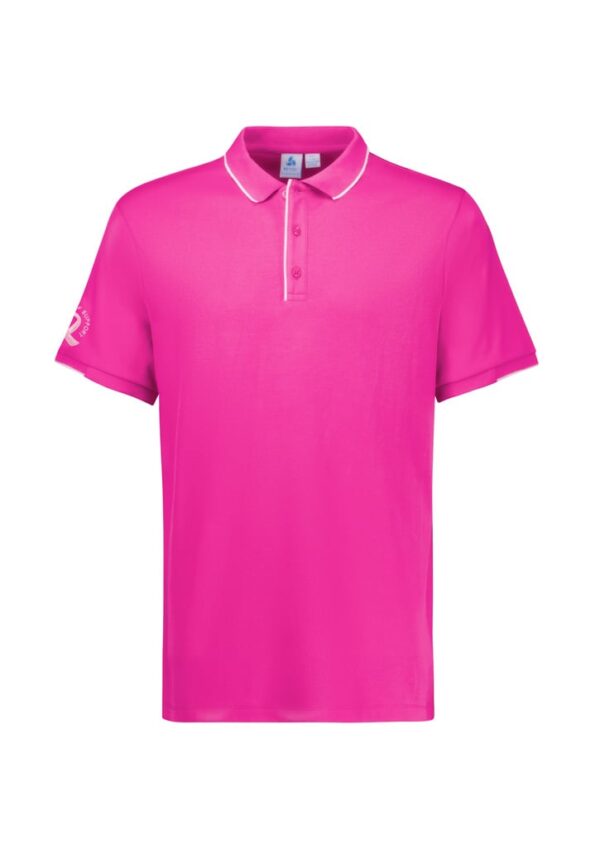 Mens Pink Short Sleeve Polo - Image 6