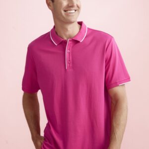 Mens Pink Short Sleeve Polo