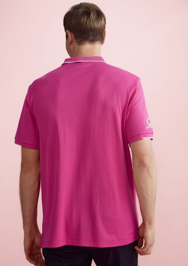Mens Pink Short Sleeve Polo - Image 5