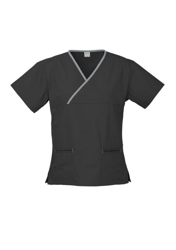 Classic Womens Contrast Crossover Scrub Top - Image 9