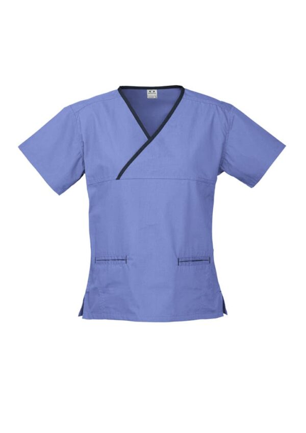 Classic Womens Contrast Crossover Scrub Top - Image 7