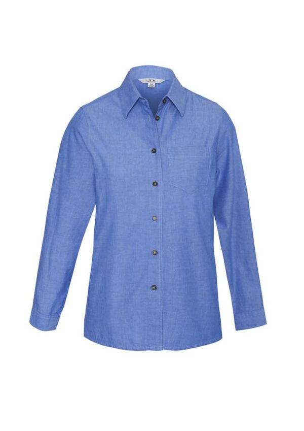 Womens Chambray Long Sleeve Shirt - Image 2
