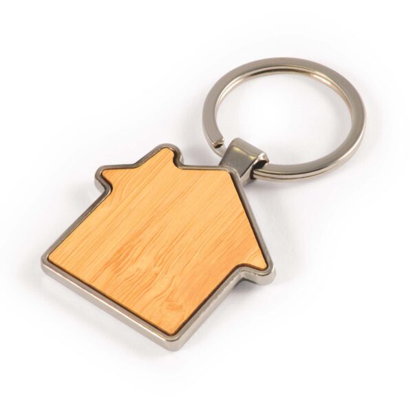 House Bamboo Zinc Keytag - Image 2