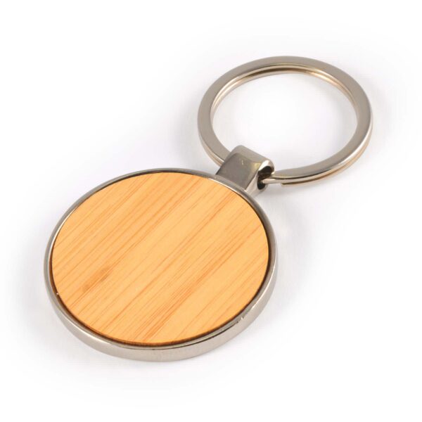 Circle Bamboo Zinc Keytag - Image 2