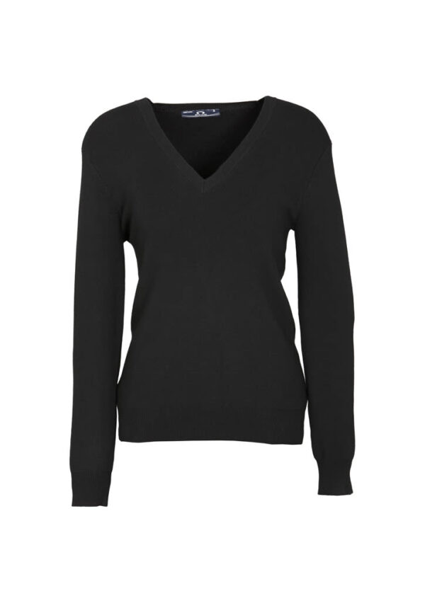 Womens V-Neck Knit Pullover - Image 4