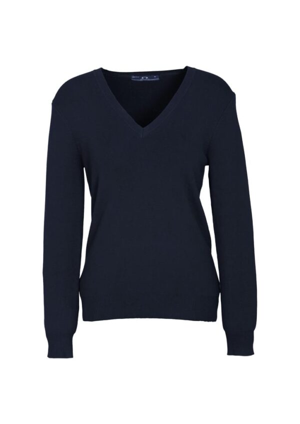 Womens V-Neck Knit Pullover - Image 2