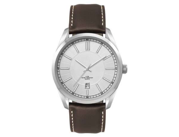 Mens Casual Dress Watch, Leather Strap - Image 2