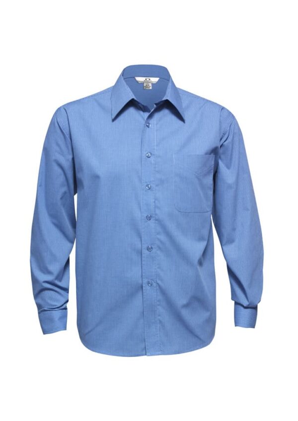 Mens Micro Check Long Sleeve Shirt - Image 4