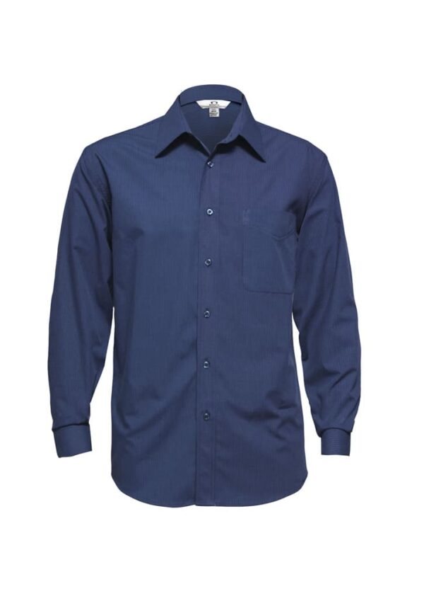 Mens Micro Check Long Sleeve Shirt - Image 2
