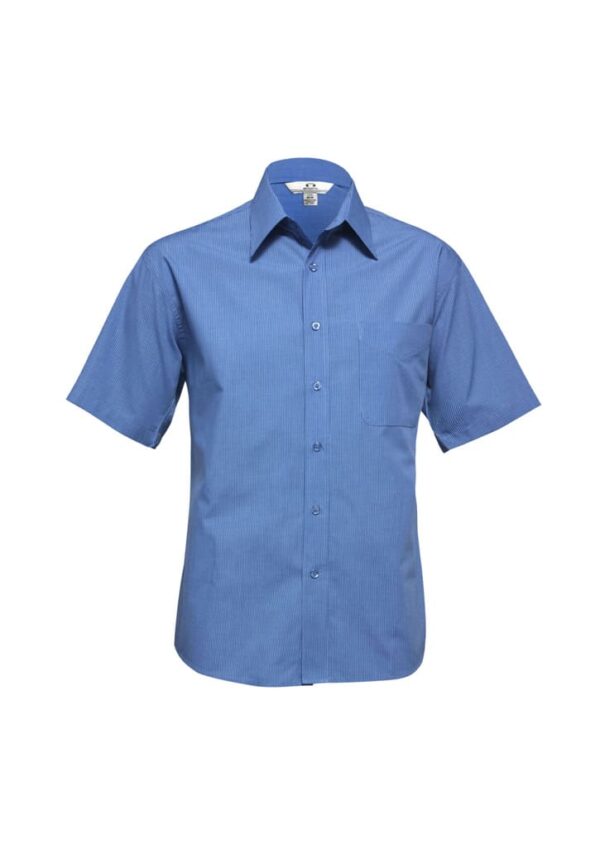 Mens Micro Check Short Sleeve Shirt - Image 2