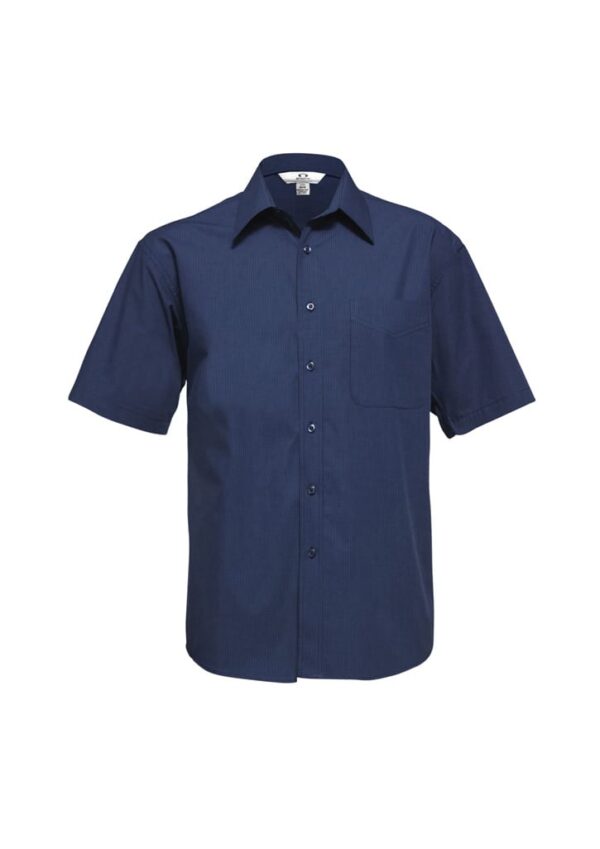 Mens Micro Check Short Sleeve Shirt - Image 4