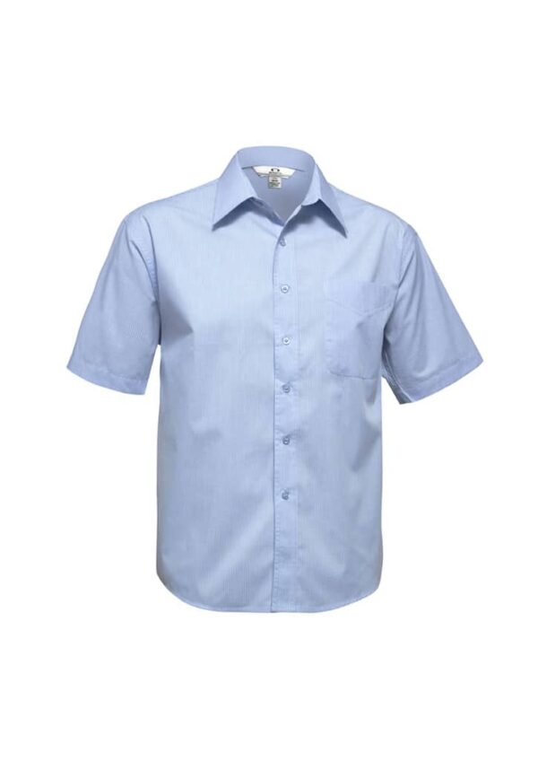 Mens Micro Check Short Sleeve Shirt - Image 6