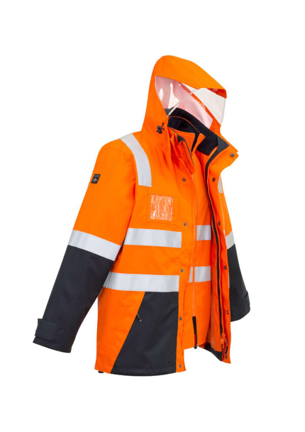 Mens Hi Vis 4 In 1 Waterproof Jacket - Image 2