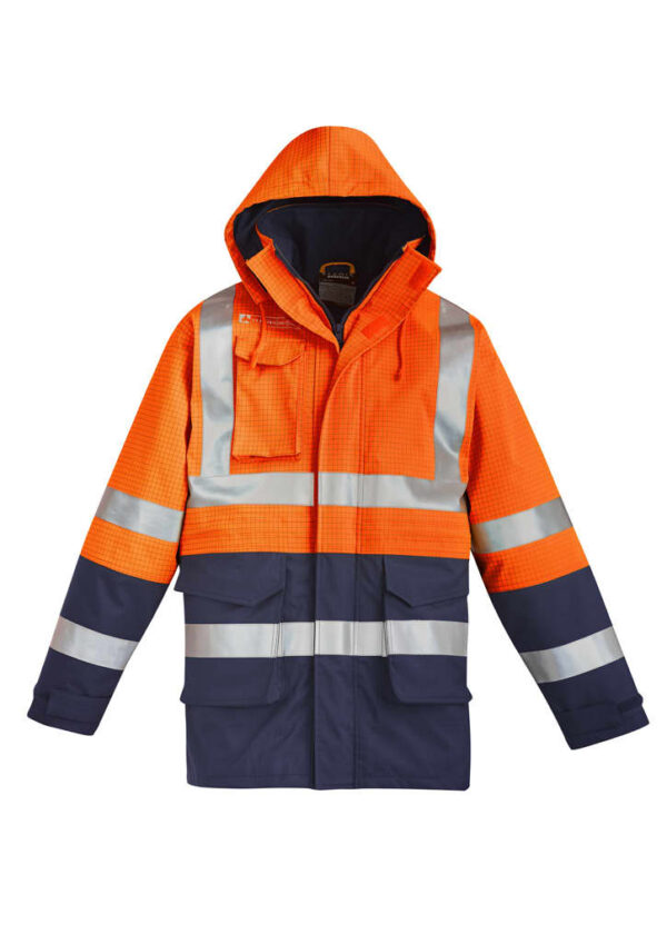 Mens Orange Flame Arc Rated Antistatic Waterproof Jacket - Image 2