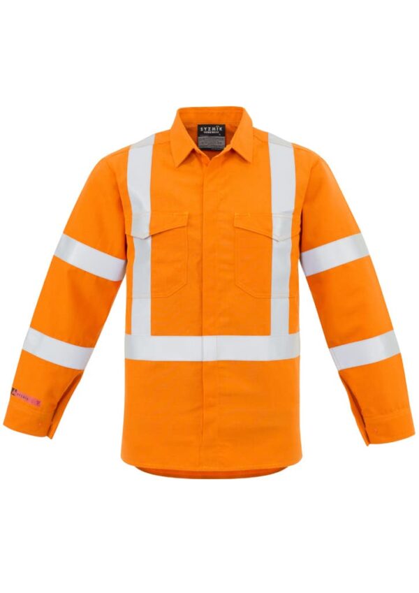 Mens Red Flame Hi Vis X Back Shirt - Image 2