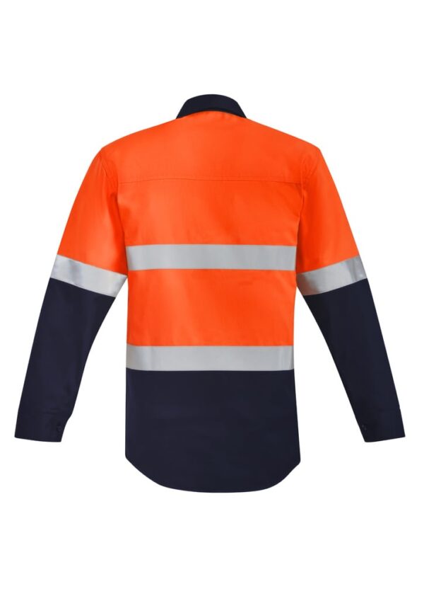 Mens Orange Flame Hi Vis Closed Front Shirt - Hoop Taped - Image 5