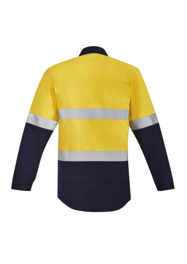 Mens Orange Flame Hi Vis Closed Front Shirt - Hoop Taped - Image 3