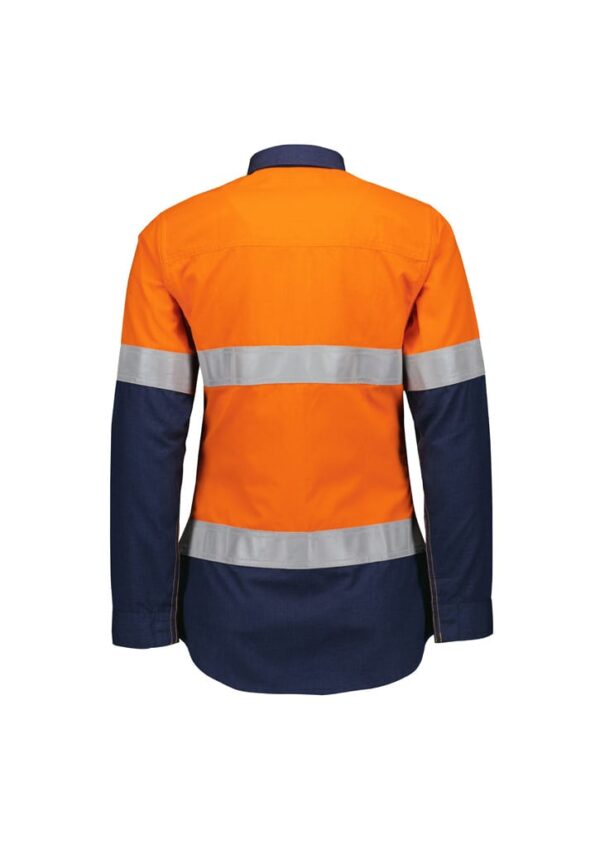 Womens Orange Flame Lightweight Ripstop Taped Shirt - Image 3