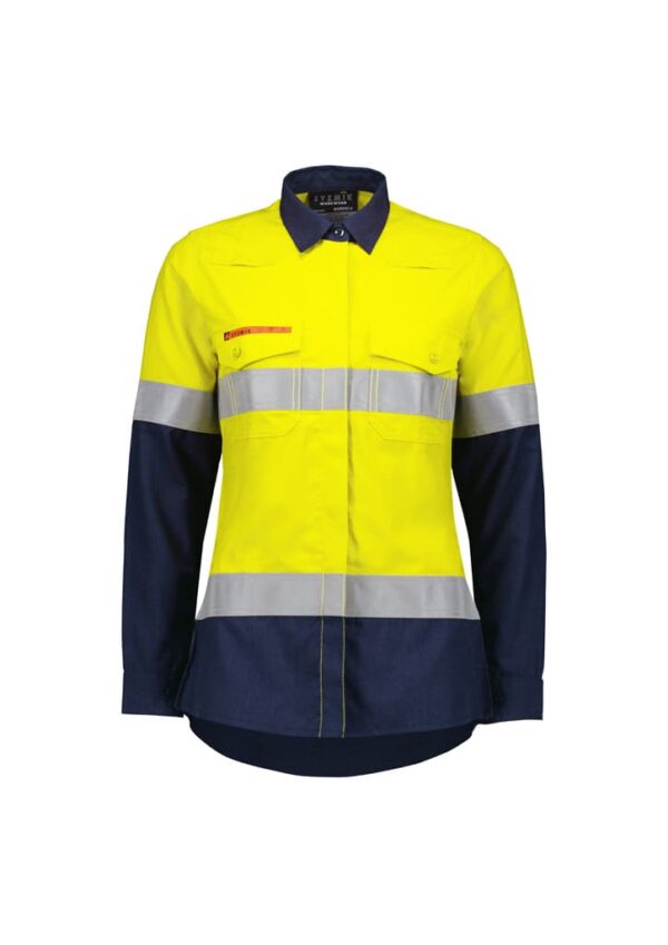 Womens Orange Flame Lightweight Ripstop Taped Shirt - Image 4