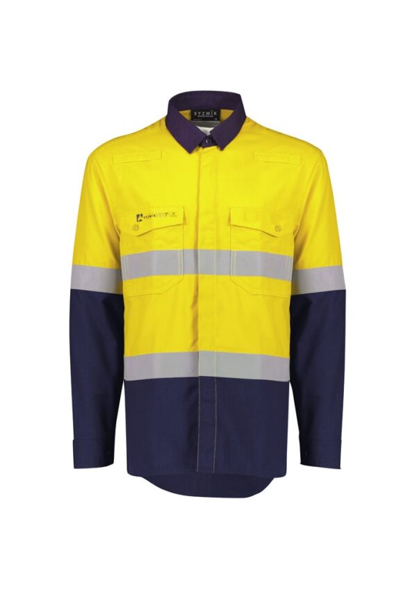 Mens Orange Flame Lightweight Ripstop Spliced Shirt - Hoop Taped - Image 4
