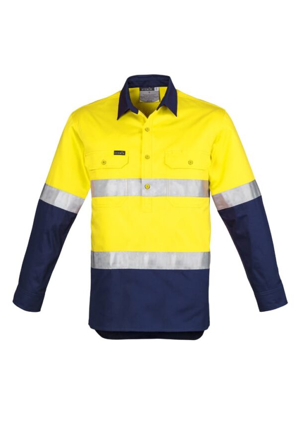 Mens Closed Front Long Sleeve Shirt - Hoop Taped - Image 2