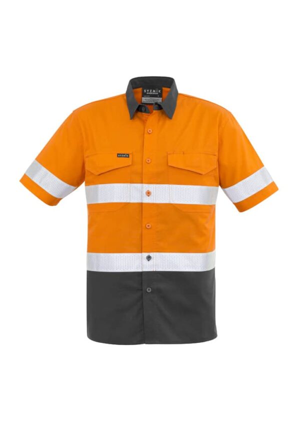 Mens Rugged Cooling Hi Vis Taped Short Sleeve Shirt - Image 8