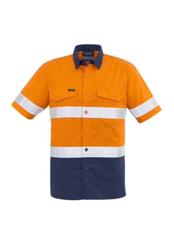 Mens Rugged Cooling Hi Vis Taped Short Sleeve Shirt - Image 2