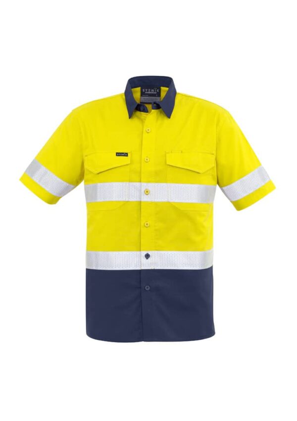 Mens Rugged Cooling Hi Vis Taped Short Sleeve Shirt - Image 4